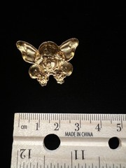 Vintage Brass Stamping Art Nouveau Design 22K Gold Plated for Jewelry/Crafting