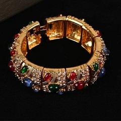 Vintage Ciner Style Multicolor Necklace Earrings Bracelet Jewelry Set