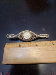 VINTAGE HOBE GOLD TONE W/ LOVELY ROSE FLOWER BROOCH RARE