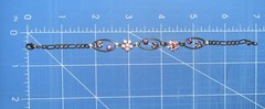 Pink Faux Amethyst Stone Rose Flower Gold tone Bracelet 7” Beautiful