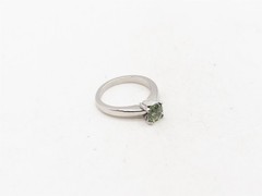 Estate $5000 1.50ct Natural Green Sapphire Platinum Wedding Ring 8g HEAVY