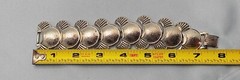 Vintage 1940’s Coro Panel Link Wide Bracelet Silver Tone Art Deco Style