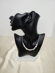 Vintage Signed ICING Silver Tone Rhinestone Necklace – 15″
