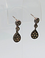 VTG 925 MC Teardrop Marcasite Earrings 1in Drop Sterling Silver 3gtw New Backs