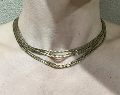 Gorgeous 12k Gold Filled Multi Chain Necklace 5 Strand Antique 15”