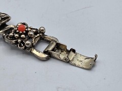Selro Selini Bracelet Silver Tone W/ Faux Coral & Pearls Blue Crystals