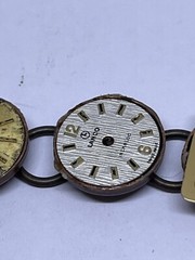 bracelet antique handmade 7″ long watch faces copper hardware ooak