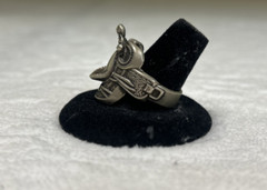 Vintage Nickel Silver Saddle Cowboy Ring Size 12 Benefits Charity Free Ship