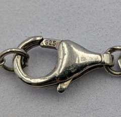 Vtg Sterling Faux Pearl Crescent Moon Man & Star Pendant 18″ Cable 925 Necklace
