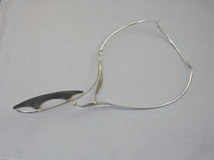 Fantastic Mid Century Modern Sterling Ebony Sculptural Mobile Necklace STATEMENT