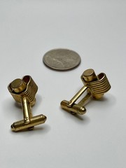 Vintage Speidel Modernist Brutalist Coil Spring Gold Tone MCM 1960s Cufflinks