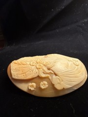 GIGANTIC Antique Victorian Loose Carved Shell Cameo Finely Carved – 58 X 45mm