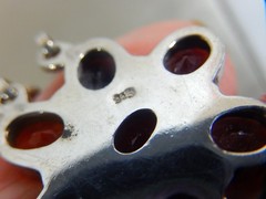 VTG GORGEOUS 925 STERLING SILVER GARNET AMETHYST CITRINE TOPAZ 8″ BRACELET