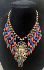 Miriam Haskell Style Egyptian Revival One Of A Kind Artisan Necklace
