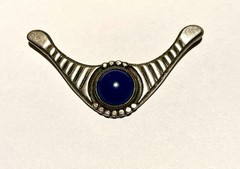 VTG Sterling Silver 950 Lapis Lazuli Stone Pendant Art Nouveau / Art Deco Signed