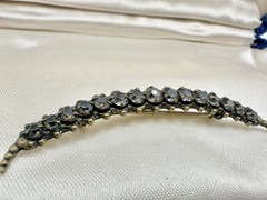 Antique Victorian Brooch Pin Crescent Moon Love Luck Paste Stones C Clasp Read