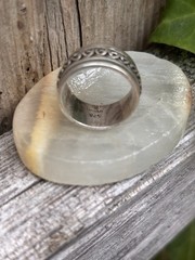 GEO ART 925 Sterling Silver SPINNER Ring Wide Band Ring Size 6.5 VTG ROTATING
