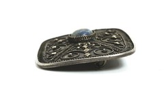 Vintage Silver & Sodalite Filigree Brooch