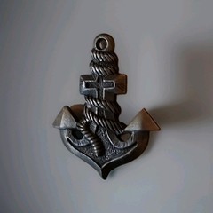 Vintage Anchor Sweet Heart Pin Zinc Alloy Nautical Navy Brooch