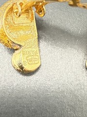 Balenciaga Paris Signed Gold Tone Clip Earrings With Many B Letters J8