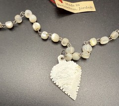Vintage Hand Carved Mother Of Pearl And Bead Necklace – Bethlehem