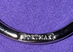 SPORTMAX Italy Designer Circle, Silver-tone Brooch. ~2.25 Diameter.