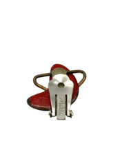 MATISSE 1950’s Vintage Red White Enamel Copper Earring & Brooch Parts Lot Of 2