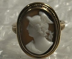 Vintage 14K Yellow Gold Carved Cameo Ring Size 6.25″ 5g