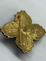 Vintage Joan Rivers Coral Flower brooch 1990s