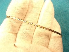 GORGEUOS LADY’S RHODIUM & GOLD PLATED STERLING SILVER “TINY PANEL LINK” BRACELET