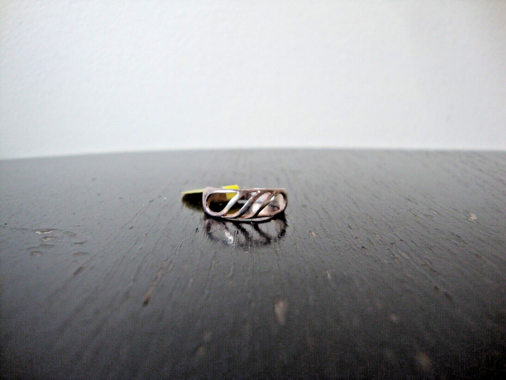 VINTAGE 1970-80 RETRO MOD NEGATIVE SPACE RING STERLING SILVER STAMPED 925 SZ 6