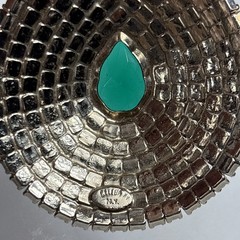 Vintage Signed “Celebrity NY” Crystal Clear and Green Rhinestone Teardrop Brooch