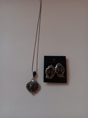 Vintage 1930 Siam Sterling Silver Niello Dancing Goddess Mekkala Jewelry Set