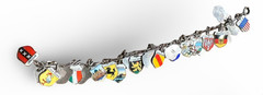 Vintage REU 800 Silver European Travel Charm Bracelet Paris Venice Munich 1972