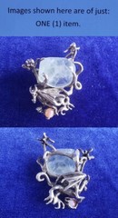 Vintage Unusual Sterling Silver Kill Dragon Scene With Gemstones Pendant 25pt356