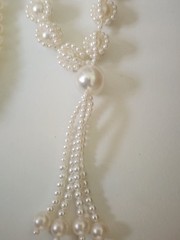 Vintage Faux Pearl Necklace Lot Tassel Double Strand & Long Strand Retro Jewelry