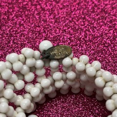 Vintage Miriam Haskell White Milk Glass Wrap Wire Bracelet Singed~ Nice