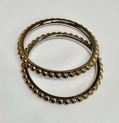 Vikki Carr Pair of Bangle Bracelets Certificate Of Authenticity Silver Gilt