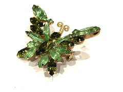 JULIANA DELIZZA & ELSTER BUTTERFLY Brooch Pin Clip on Earrings Set 2520 UV REACT