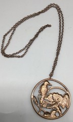 Bronze Tone Hummingbird Pendant and Chain Set Necklace