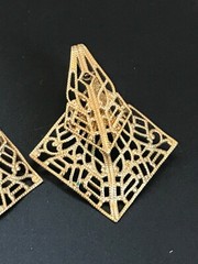 Vintage Lightweight Ornate Lacey Cut-Out Dangle Post Earrings for Pierced Ears –