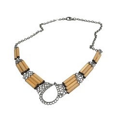 Vintage Style Light Wood Design Women’s Choker Fashion Necklace