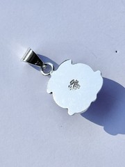 1960s Taxco TC-319 .925 Silver & Opal-Style Dichroic Glass Large Flower Pendant