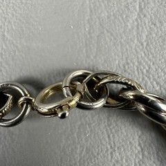 Vintage Charm Bracelet Gold Tone Glass Charms South Africa Coin 6.5″