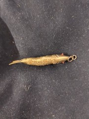 Vintage Gold Tone Articulated Fish Pendant