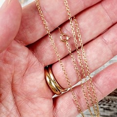 Vintage 10K Yellow Gold Rolo Chain Link Necklace 18.25″ Staple Classic