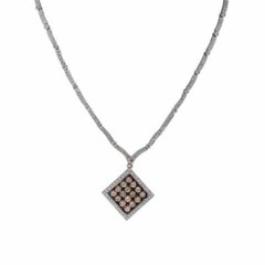 Vivid Round Cubic Zirconia 7.13 Carat Fancy Color Cubic Zirconia Silver Necklace