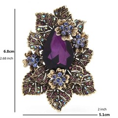 Exaggerated Full Crystal Luxury Flower Brooch Women Men Vintage Exquisite Pin