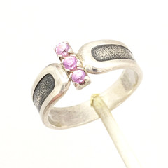 Vintage Elegant RING Silver 925 with Chic Bright Stones -size: 8US (18.5mm)| #46