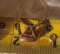 Vintage Mid-Century 14K Vivid Reddish-Orange Sapphire, Approx. 6.00 Carats
